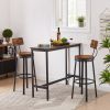 Swivel bar stool set of 2 with backrest; industrial style; metal frame; 29.5'' high.(Rustic Brown; 13.4''w x 40.5''h)