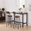 Swivel Bar Stool; High Bar Stool With Backrest; PU Soft Seat Cushion; Industrial; Thickened Iron Frame; Footrest.(Rustic Brown; 13.4''w x 40.5''h)