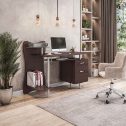 Techni Mobili Stylish Computer Desk with Storage; Chocolate