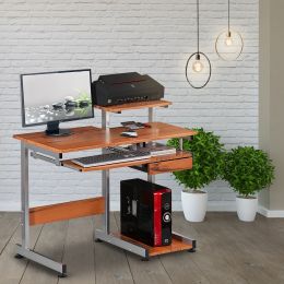 Techni Mobili Complete Computer Workstation Desk; Woodgrain