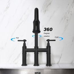 Pull Down Double Handle Kitchen Faucet-dk