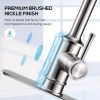 Kitchen Faucet- 3 Modes Pull Down Sprayer Kitchen Sink Faucet; Brushed Nickel Kitchen Faucet Single Handle; 1or3 Holes with Deck Plate; 100% Lead-Free