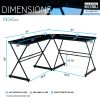 Techni Mobili L-Shaped Glass Computer Desk; Black