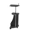 Techni Mobili Sit-to-Stand Rolling Adjustable Height Laptop Cart With Storage; Graphite