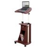 Techni Mobili Sit-to-Stand Rolling Adjustable Laptop Cart With Storage; Chocolate