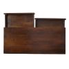 Mango Wood Writing Desk with Two Drawers and Tapered Legs; Brown