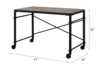 ACME Oklarth Writing Desk in Rustic Oak & Black Finish OF00103