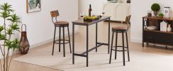 Swivel Bar Stool; High Bar Stool With Backrest; PU Soft Seat Cushion; Industrial; Thickened Iron Frame; Footrest.(Rustic Brown; 13.4''w x 40.5''h)