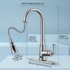 Touchless Kitchen Faucet Automatic Motion Sensor Christmas Gift, Kitchen Sink Faucets with 4 Modes Pull Down Sprayer, Commercial Modern Kitchen Water