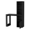 Peterson Computer Desk with 4-Tier Bookcase and 1-Door Cabinet Black