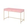 Ottey Writing Desk; Pink High Gloss &amp; Gold Finish 93545