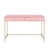 Ottey Writing Desk; Pink High Gloss &amp; Gold Finish 93545