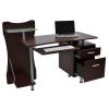 Techni Mobili Stylish Computer Desk with Storage; Chocolate