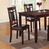 Modern Contemporary 5pc Dining Set Espresso Finish Unique Eyelet Back 4x Chairs Cushion Seats