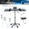 Techni Mobili Folding Table Laptop Cart, Graphite