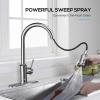 Kitchen Faucet- 3 Modes Pull Down Sprayer Kitchen Sink Faucet, Brushed Nickel Kitchen Faucet Single Handle, 1or3 Holes with Deck Plate, 100% Lead-Free