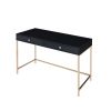 Ottey Writing Desk; Black High Gloss &amp; Gold Finish 93540