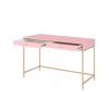 Ottey Writing Desk; Pink High Gloss &amp; Gold Finish 93545