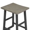 TOPMAX Rustic Counter Height 5-Piece Dining Set; Wood Console Table Set with 4 Stools for Small Places; Grey