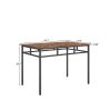 JHX Dining table set 3PC; structural strengthening; industrial style (Rustic Brown; 43.31''L x 27.56''W x 29.53''H)