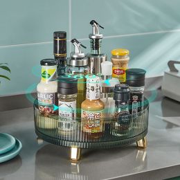 Kitchen Rotating Spice Rack Shelf Seasoning Household Multi-functional Storage Turntable Supplies (Select: VB059-green)