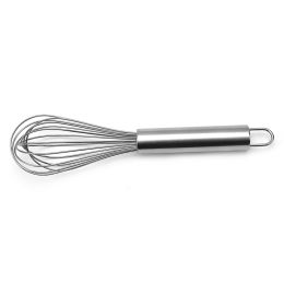 1pc Stainless Steel Whisk; Cooking Mixer; Whisk For Blending; Beating And Stirring; Enhanced Version Balloon Wire Whisk; Kitchen Gadget; 8in/10in/12in (size: 10in Stainless Steel Egg Beater)