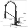 Matte Black Kitchen Faucet with Soap Dispenser Single Handle Kitchen Sink Faucet with Pull Down Sprayer Utility Sink Faucet Single Hole for Laundry Si